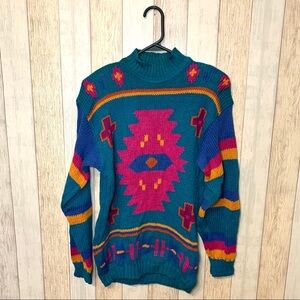 Vintage 1980s Aztec Print Sweater